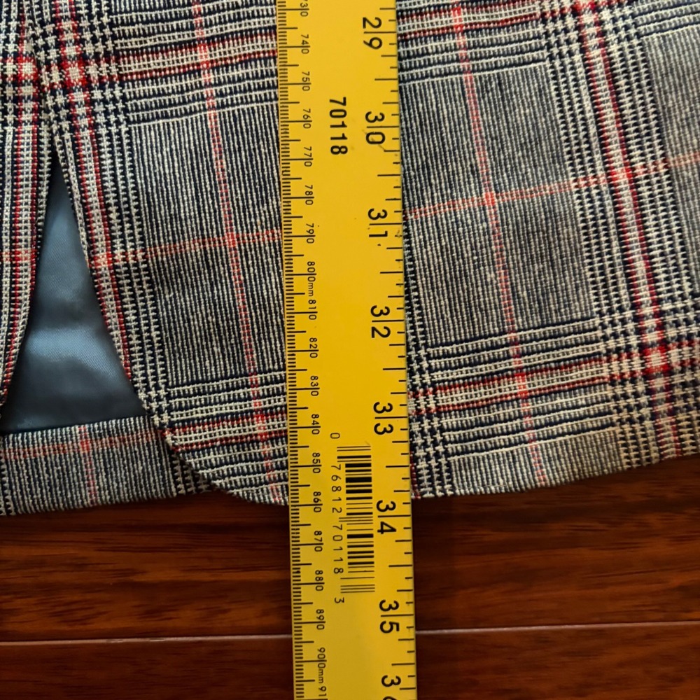 Saks Fifth Avenue Union Made Vintage Plaid Blazer Sport Coat Grey Red Glen Check - Picture 5 of 8